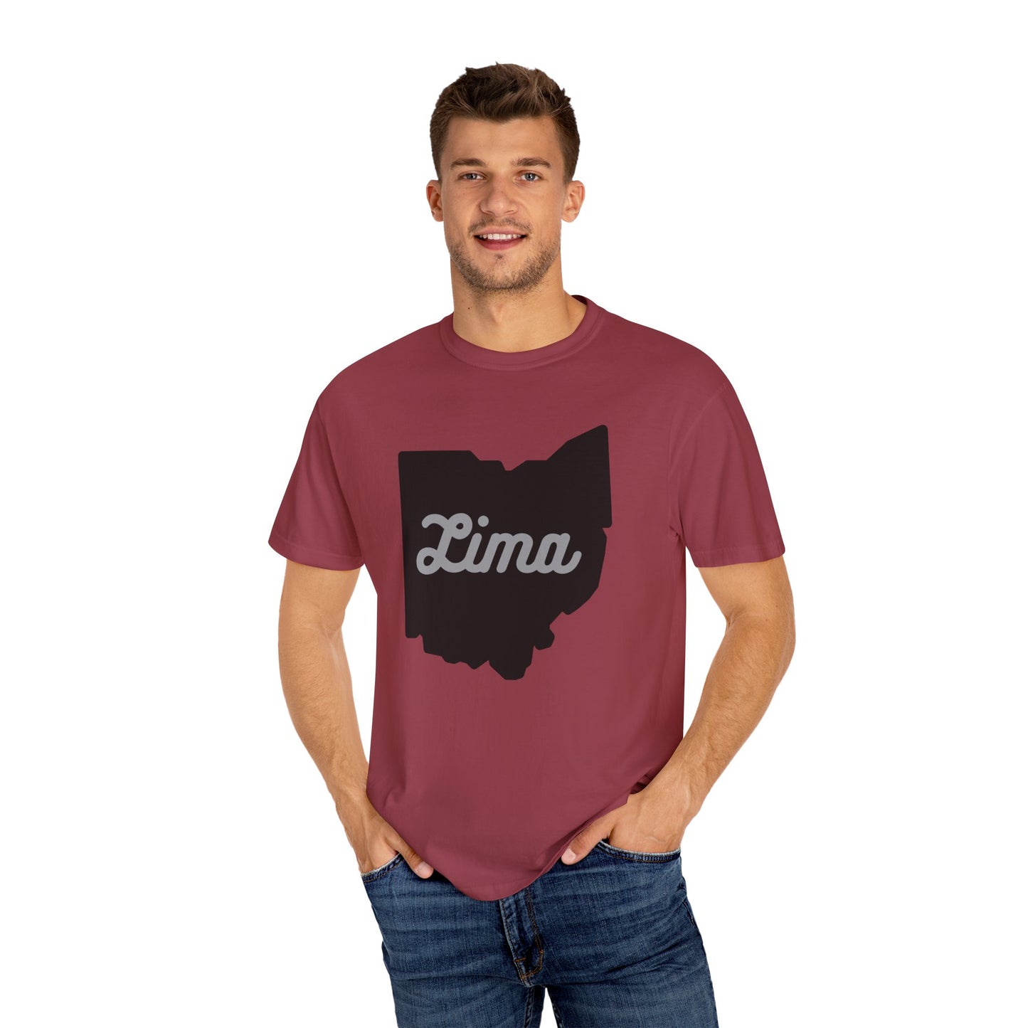 Lima, Ohio Burgundy T-shirt
