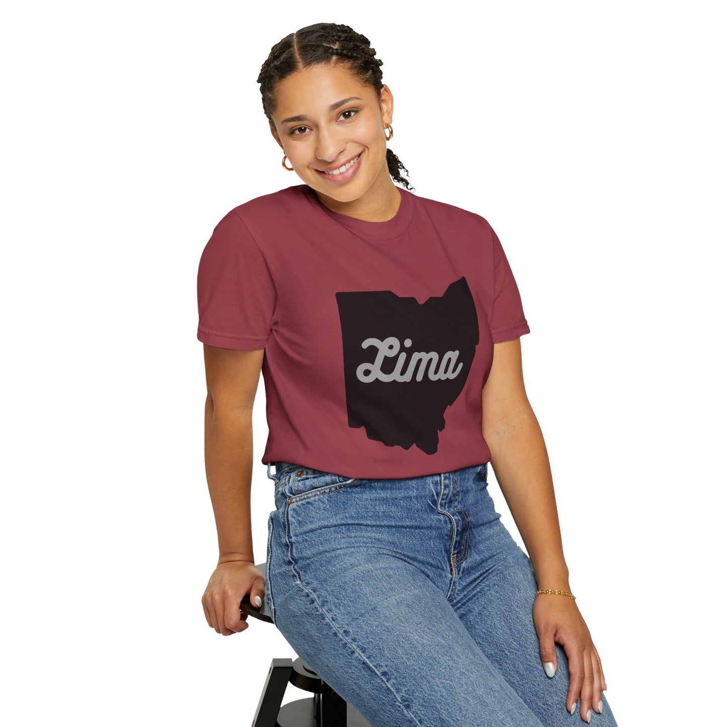 Lima, Ohio Burgundy T-shirt