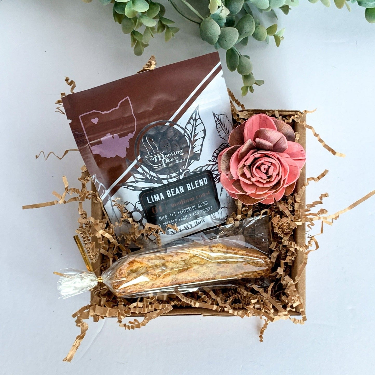 Be Mine Coffee and Biscotti Gift Box Valentine's Day Gift Basket - The Meeting Place on Market