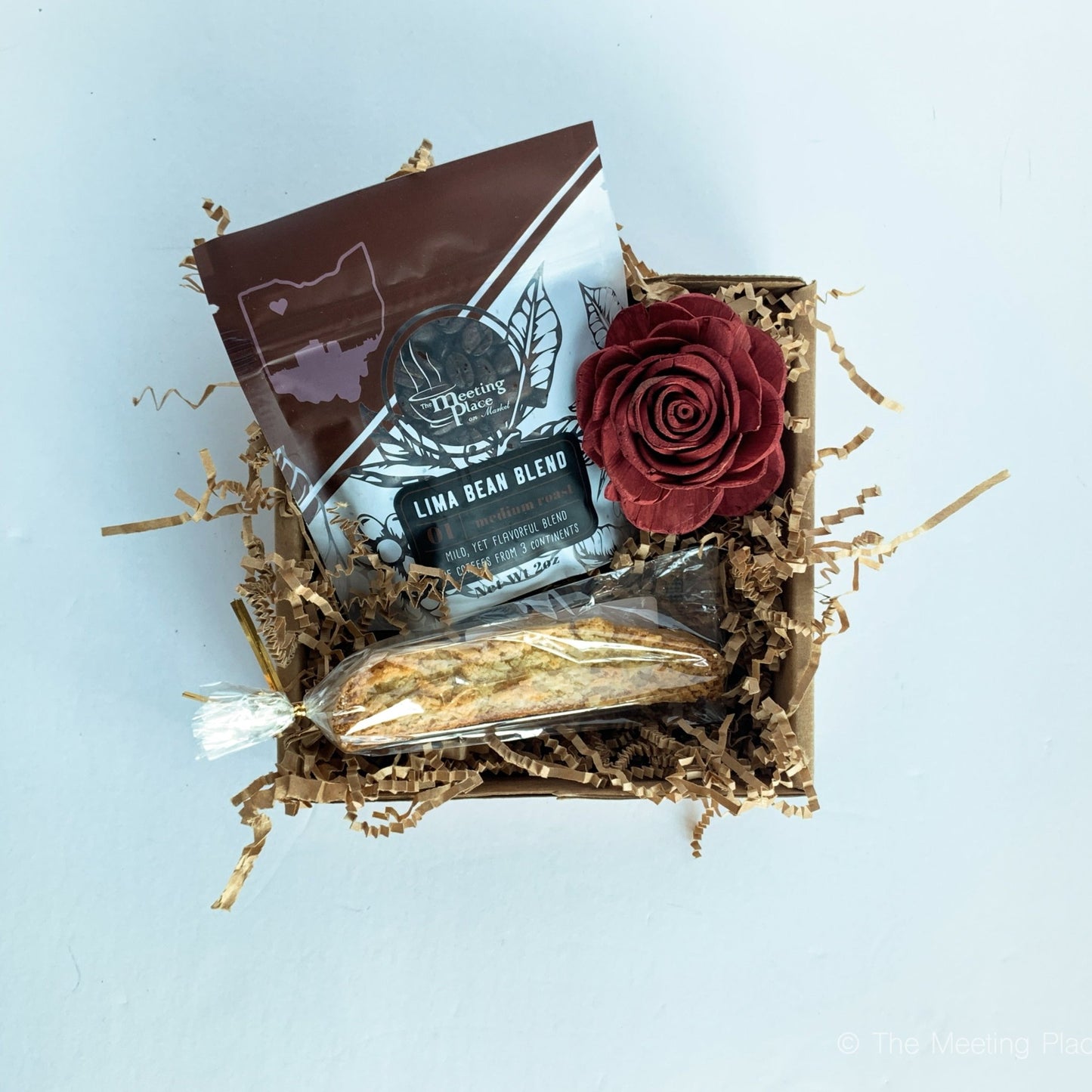 Be Mine Coffee and Biscotti Gift Box Valentine's Day Gift Basket - The Meeting Place on Market