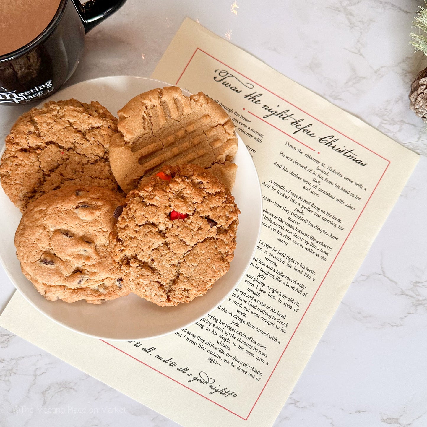 Celebrate Christmas Gift Set with Cookies for Santa and Breakfast with Santa Christmas Gift Basket - The Meeting Place on Market