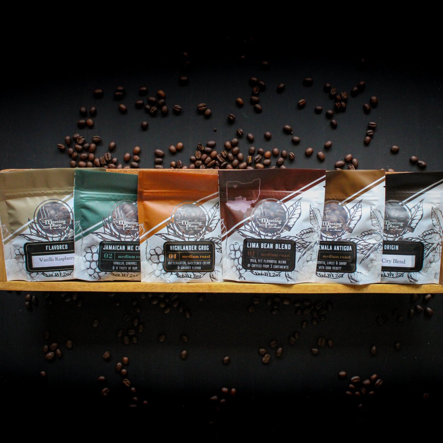 Dark and Medium Gourmet Coffee Set - Coffee Lover Sampler Set Thank You Gift Basket - The Meeting Place on Market