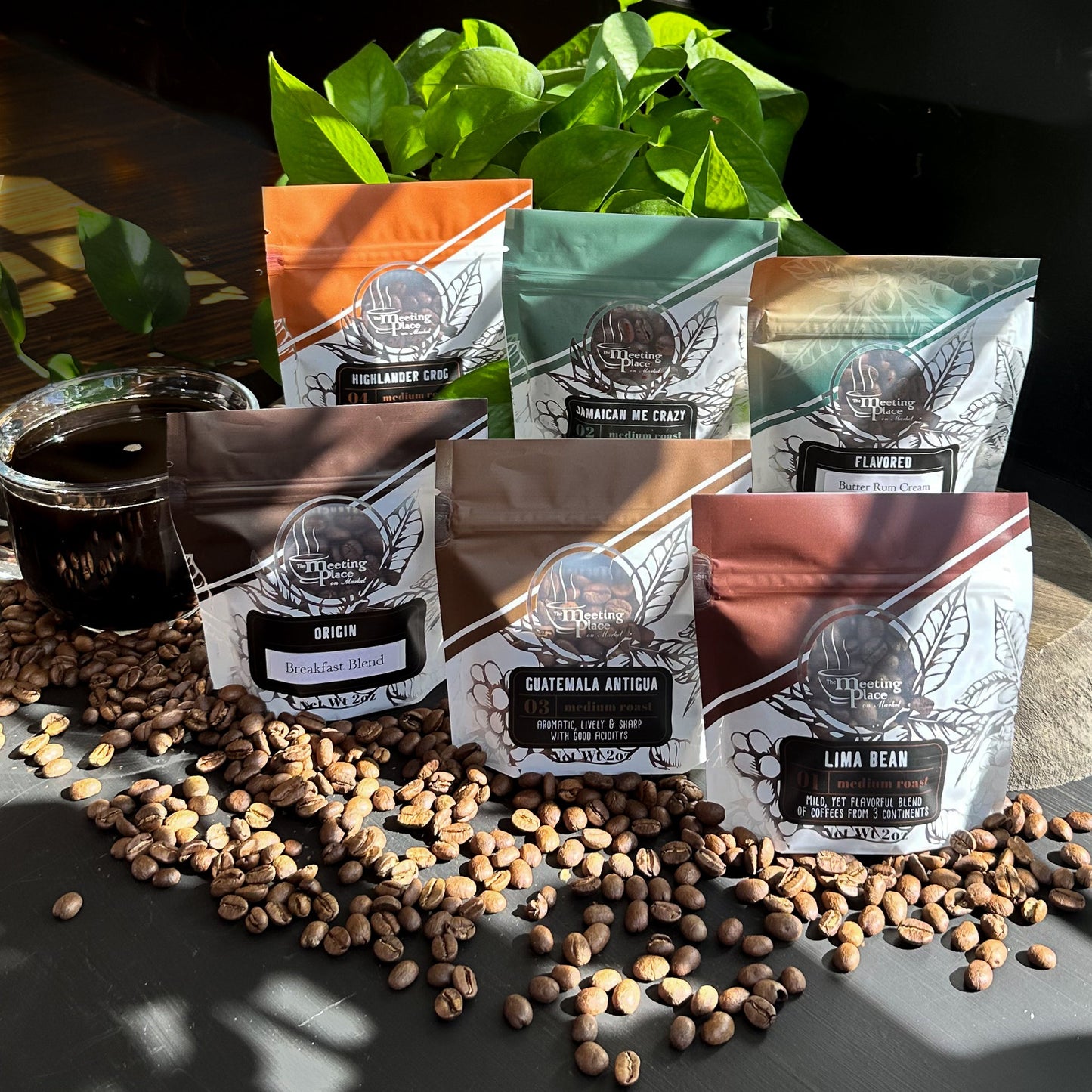 Decaf Coffee Gift - Set of 6 Gourmet Coffees Valentine's Day Gift Basket - The Meeting Place on Market