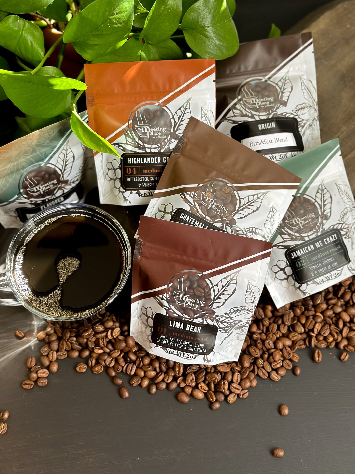 Decaf Coffee Gift - Set of 6 Gourmet Coffees Valentine's Day Gift Basket - The Meeting Place on Market