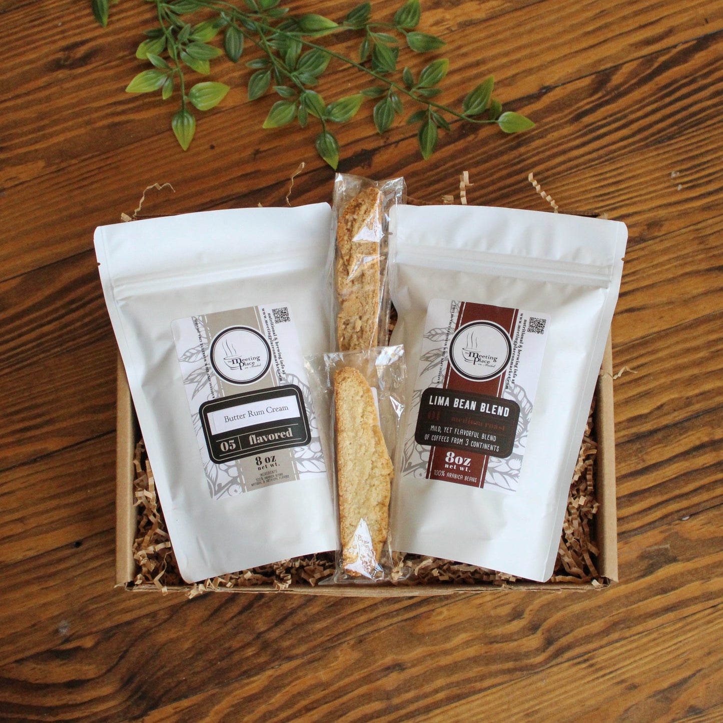 Deluxe Coffee & Biscotti Gift Box Birthday Gift Basket - The Meeting Place on Market