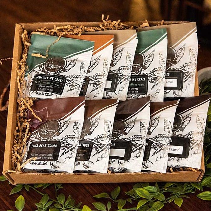 Deluxe Coffee Sampler Gift Box, Set of 10 Coffees Coffee Sampler - The Meeting Place on Market