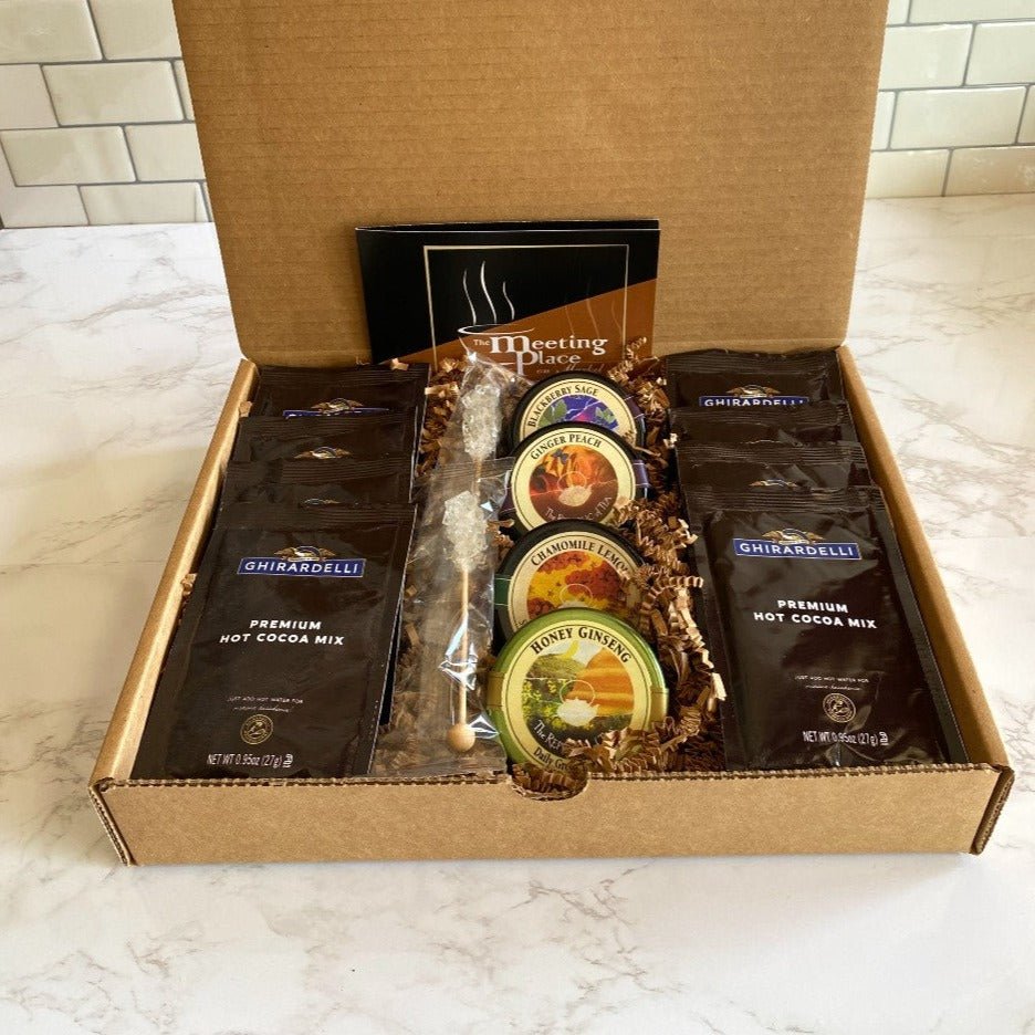 Deluxe Tea and Cocoa Gift Basket | Republic of Tea and Ghirardelli Cocoa Corporate Gift Baskets - The Meeting Place on Market