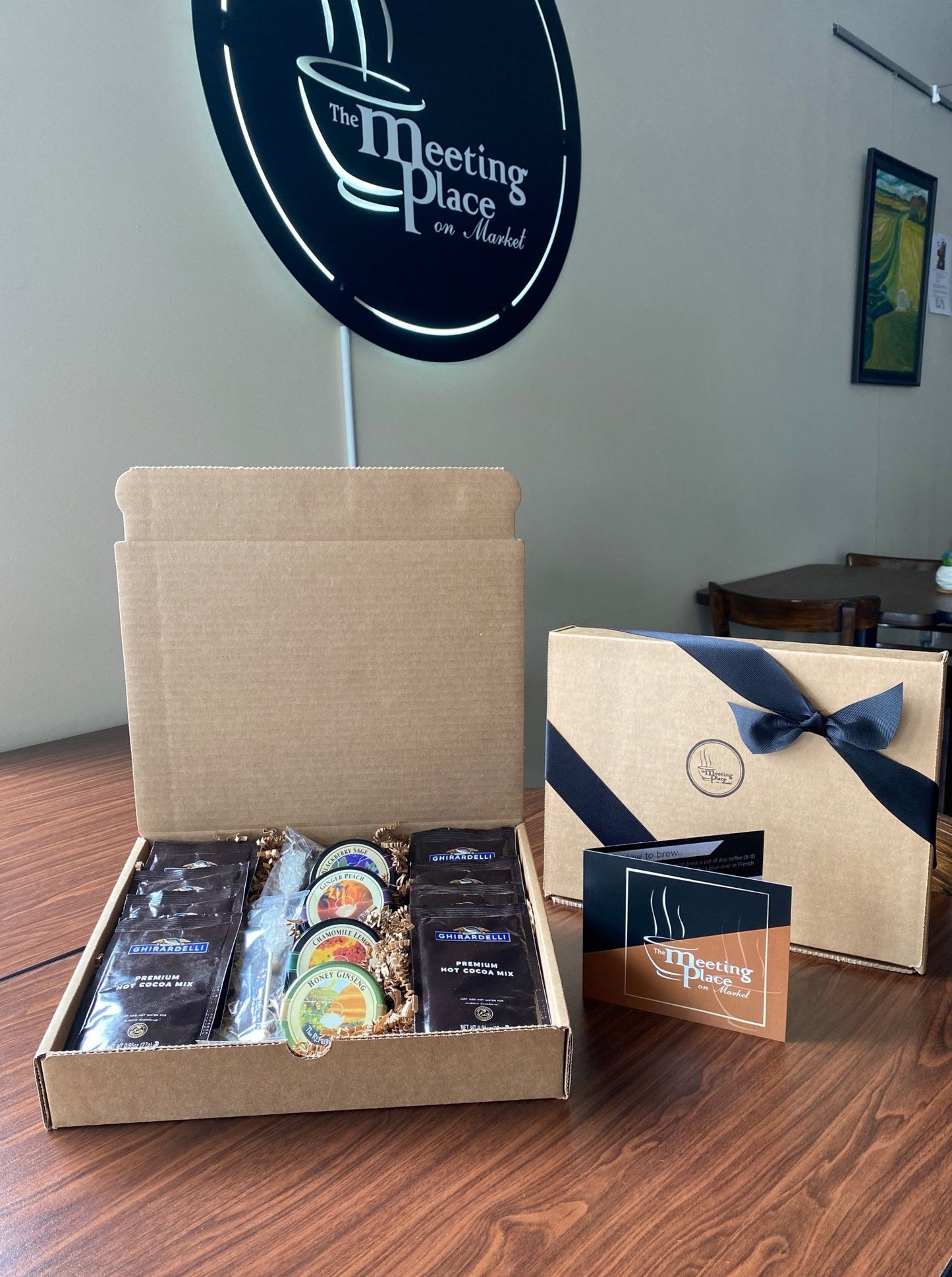 Deluxe Tea and Cocoa Gift Basket | Republic of Tea and Ghirardelli Cocoa Corporate Gift Baskets - The Meeting Place on Market