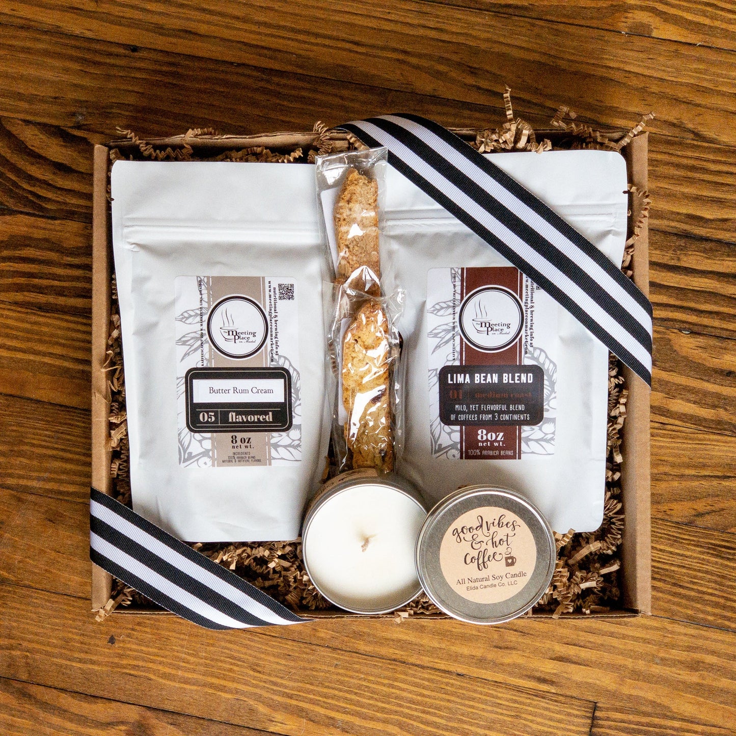 Handmade Candle and Gourmet Coffee Gift Basket Gift Box - The Meeting Place on Market