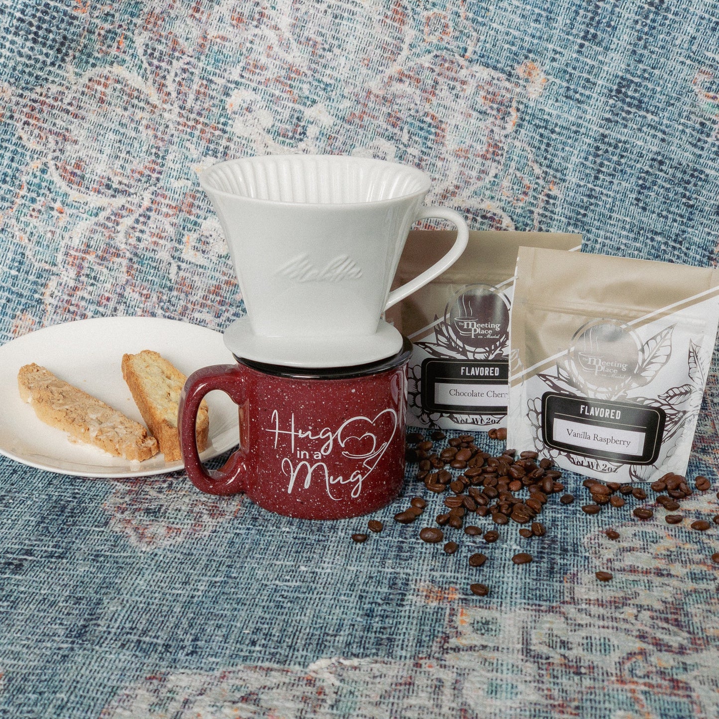 Hug in a Mug Pour Over Coffee Gift Basket Pour Over Gift Set - The Meeting Place on Market