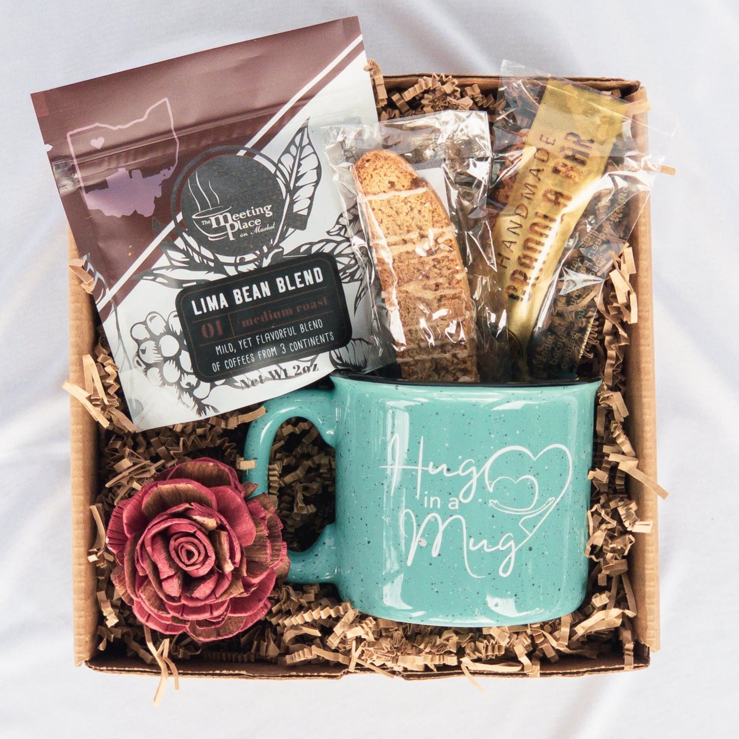 Hug in a Mug Sympathy Gift Box with Coffee and Baked Goods Sympathy Gift Basket - The Meeting Place on Market