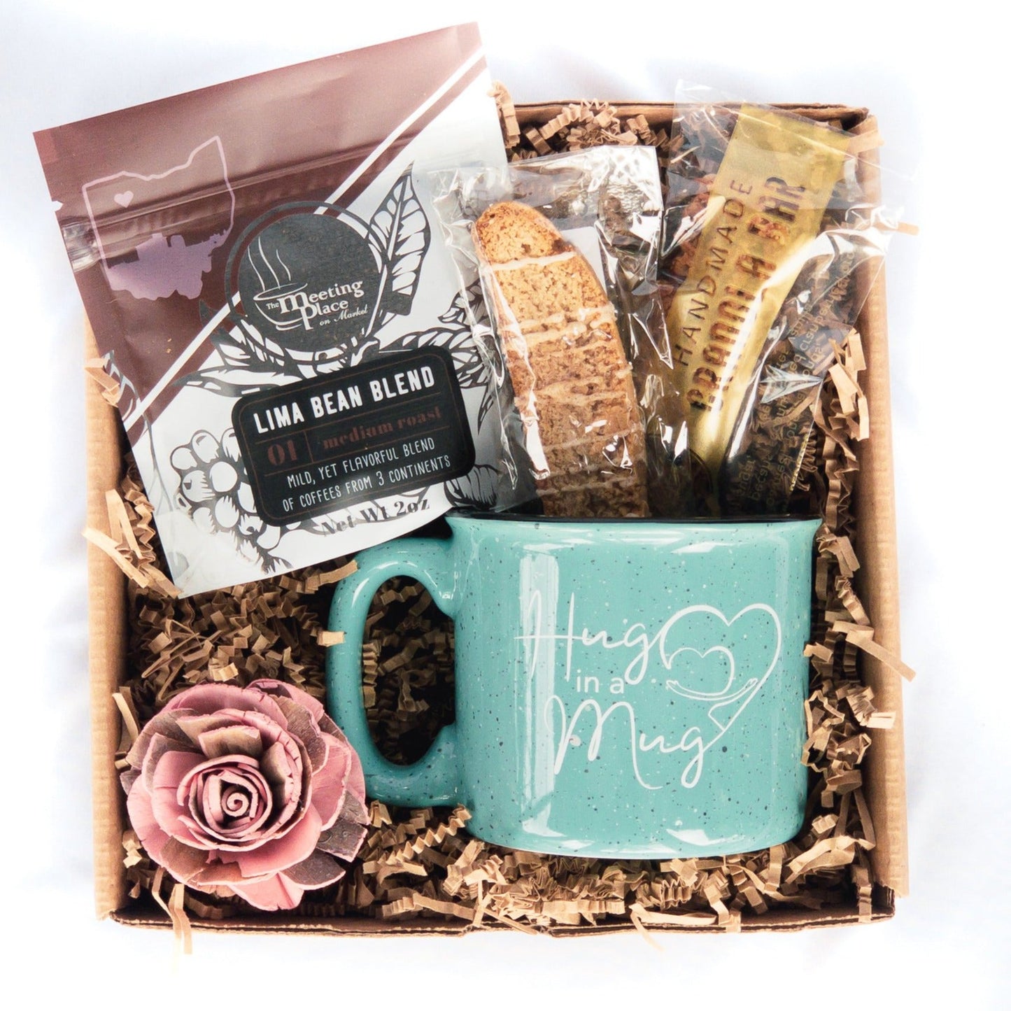 Hug in a Mug Sympathy Gift Box with Coffee and Baked Goods Sympathy Gift Basket - The Meeting Place on Market