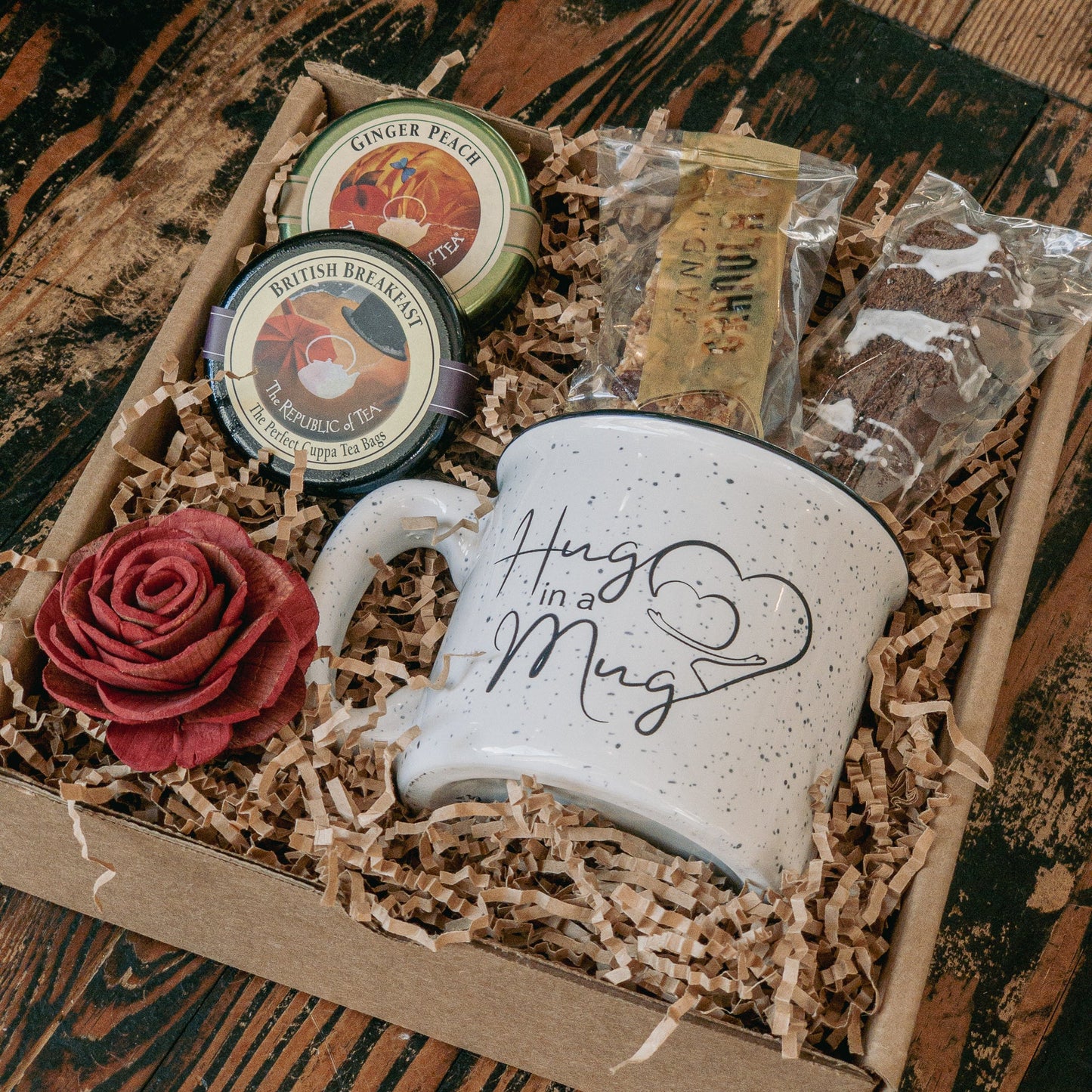 Hug in a Mug Tea Lover's Gift Box Valentine's Day Gift Basket - The Meeting Place on Market