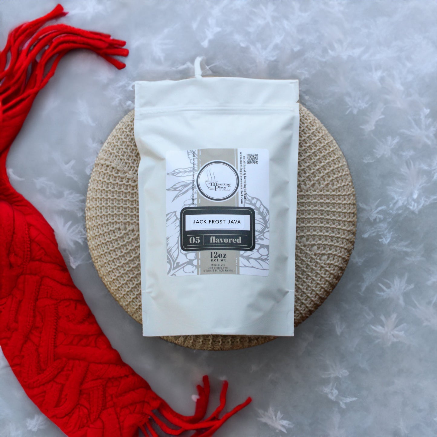 Jack Frost Java - Caramel Custard Flavored Coffee Beans or Ground Coffee {Seasonal} Gourmet Coffee - The Meeting Place on Market