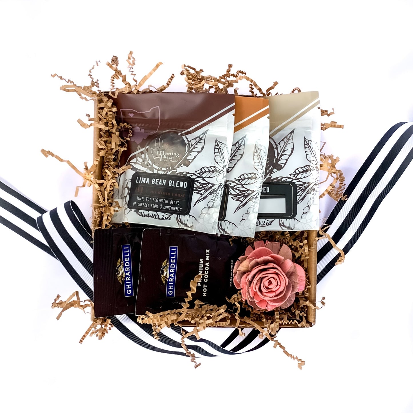 Love You A Latte Coffee Sampler Gift Box Valentine's Day Gift Basket - The Meeting Place on Market