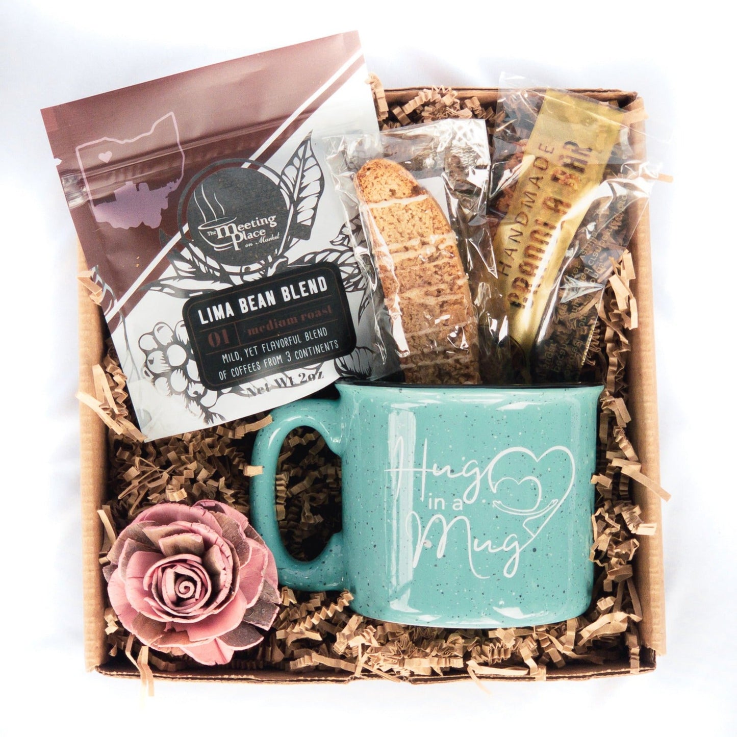 Mother's Day Gift Box, Hug in a Mug with Gourmet Coffee Mother's Day Gift Basket - The Meeting Place on Market