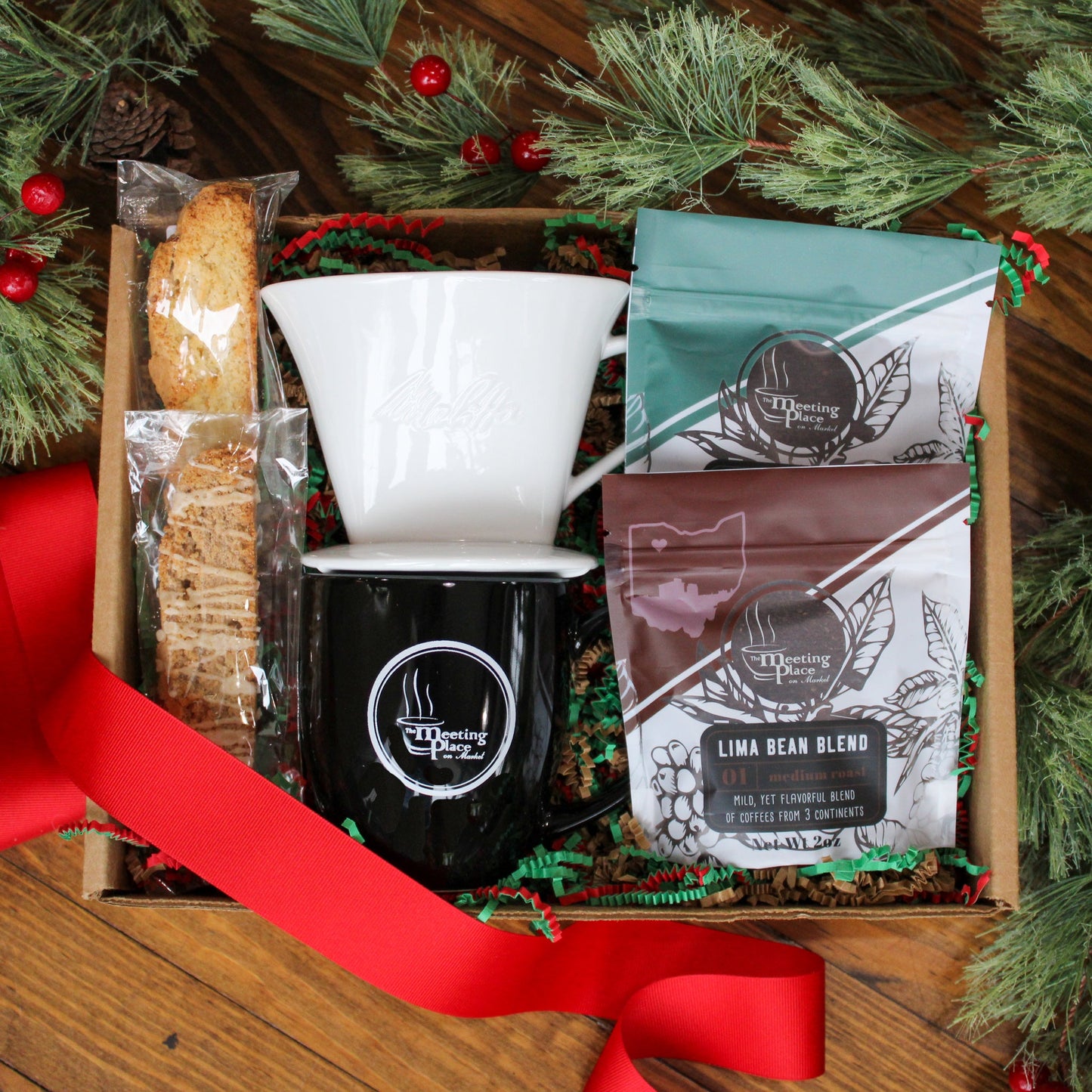 Pour-Over Coffee Lover Holiday Gift Box Christmas Gift Basket - The Meeting Place on Market