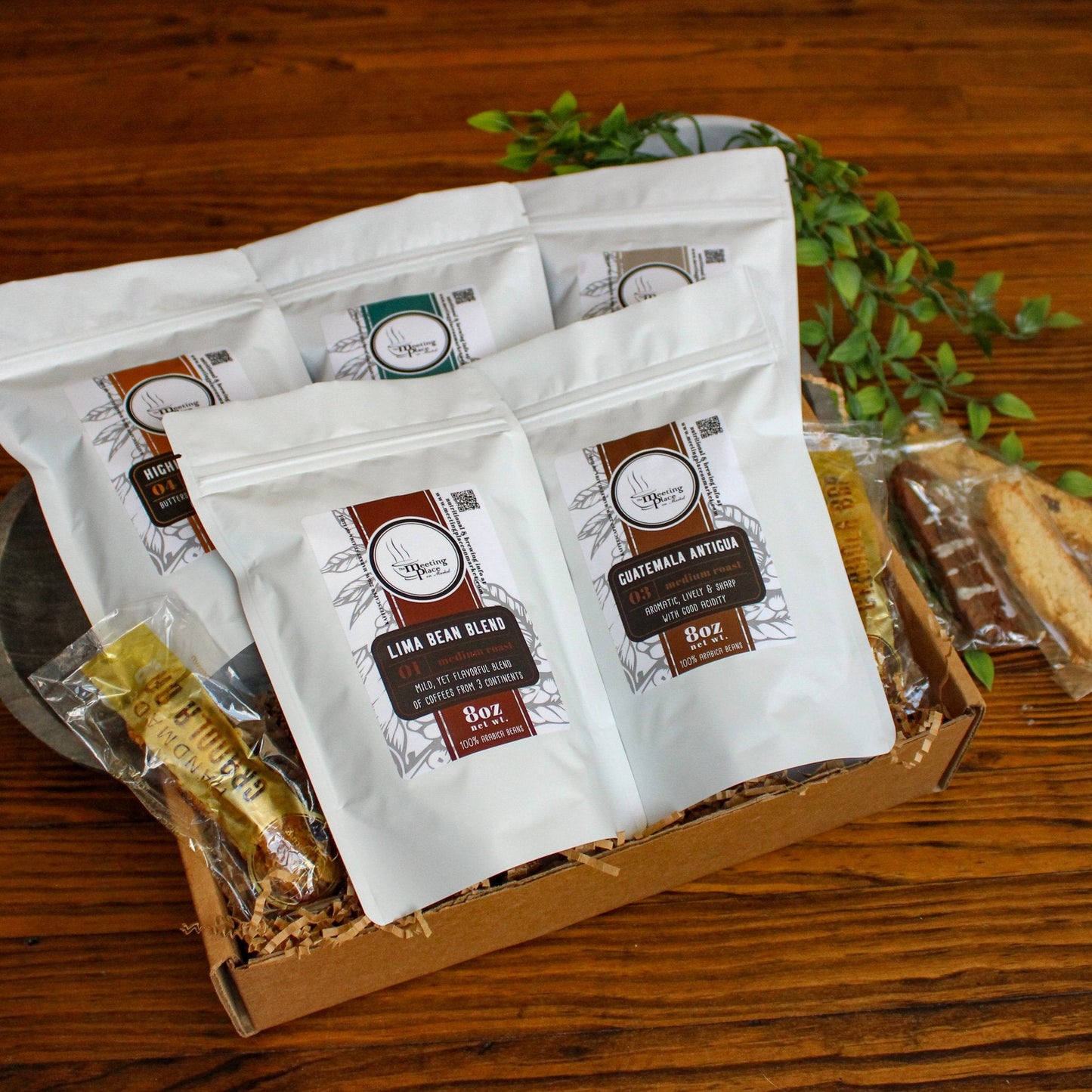 Premium Holiday Coffee Lover Gift Basket with 5 Flavored Coffees of the Season Christmas Gift Basket - The Meeting Place on Market