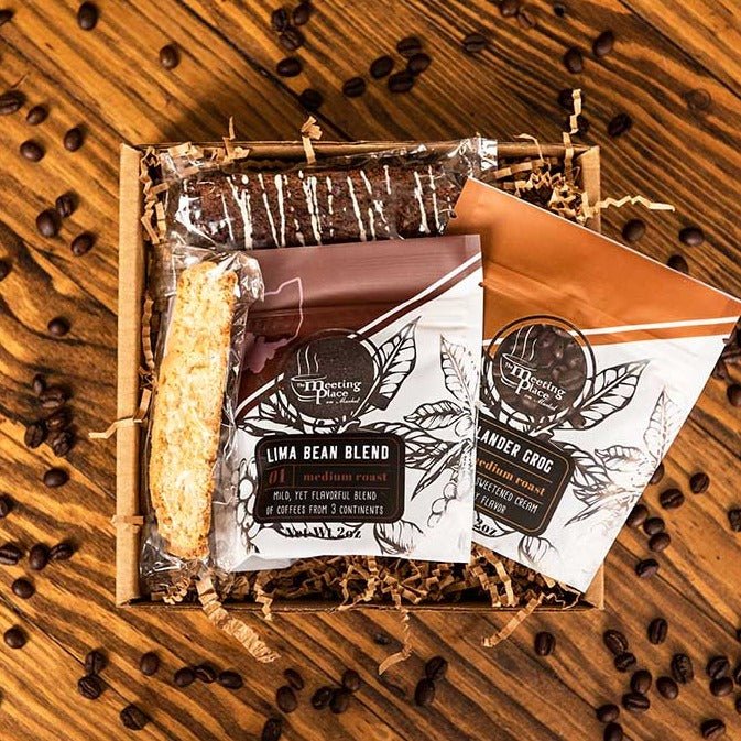 Say Thank You with Coffee and Biscotti Gift Box Thank You Gift Basket - The Meeting Place on Market