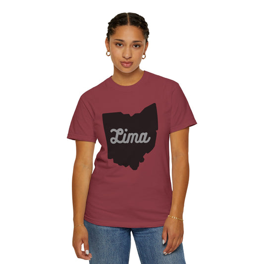 Lima, Ohio Burgundy T-shirt