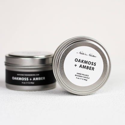 Oakmoss & Amber Beeswax Candle