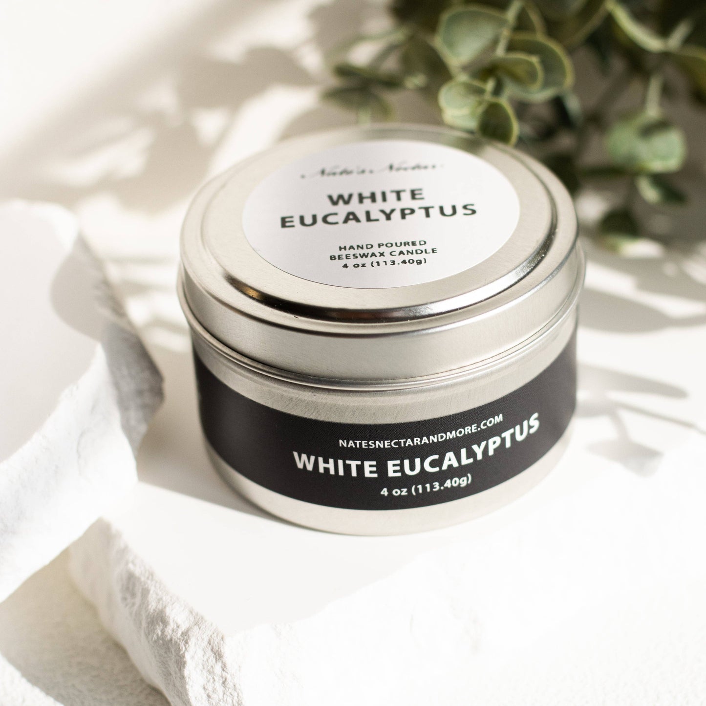 White Eucalyptus Beeswax Candle
