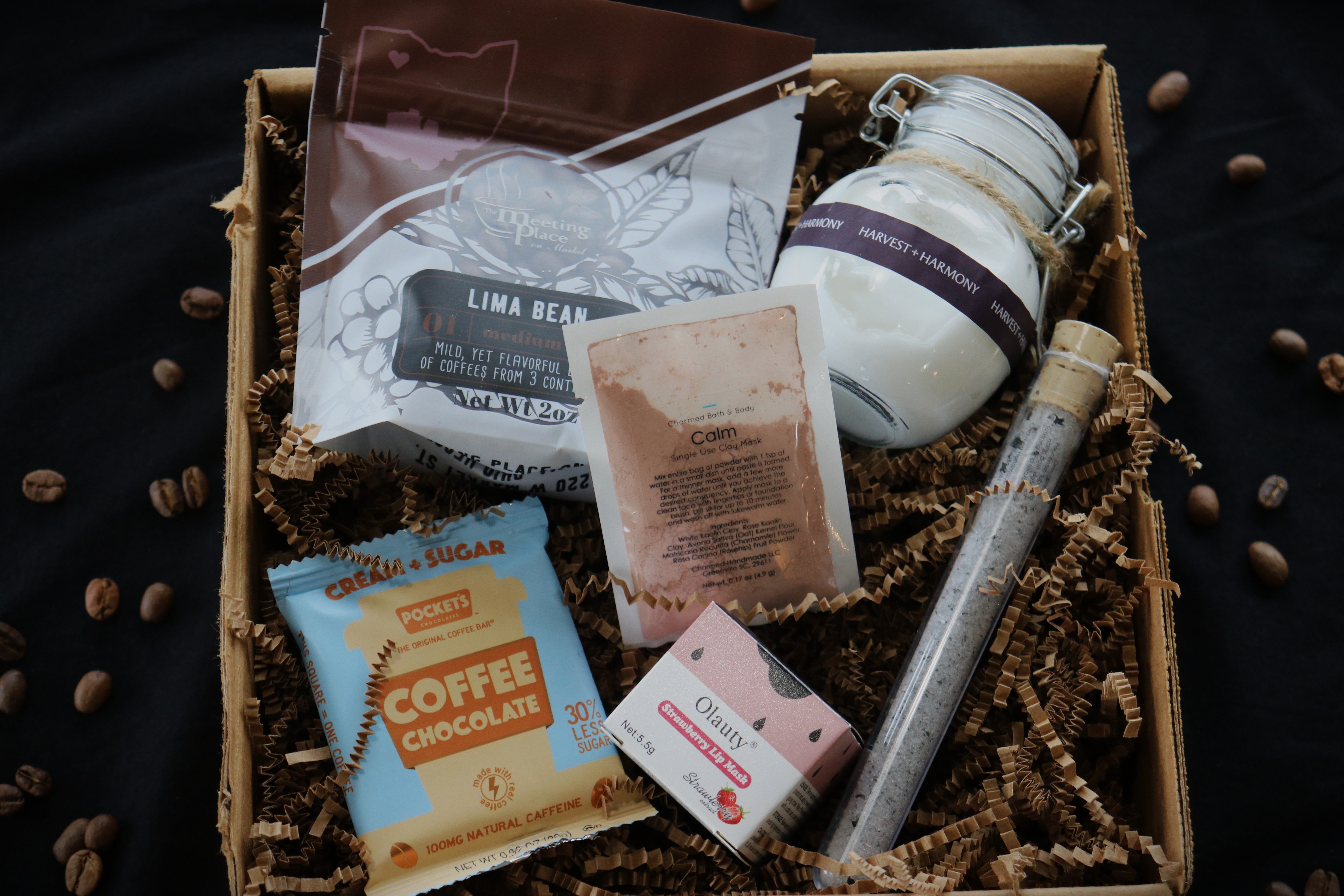Espresso Yourself Gift Basket: A Lotion, Chapstick, Coffee Chocolate, and Face Mask & Bath Salts Gift Box