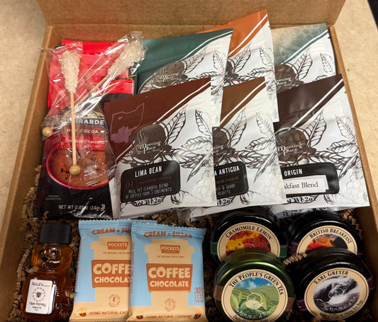 Ultimate Coffee Tea & Bakery Treats Gift Basket: A coffee, tea, cocoa, chocolate, honey, and house-made bakery treats gift basket
