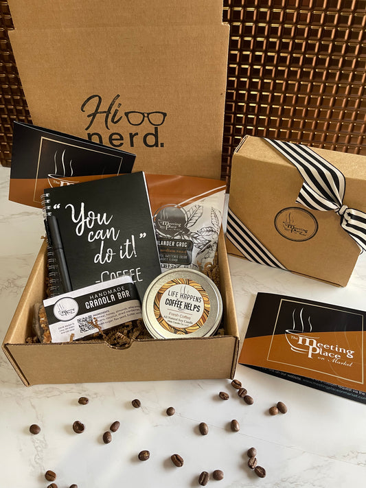 Hi Nerd Gift Box with Coffee, Journal, Granola, & Candle