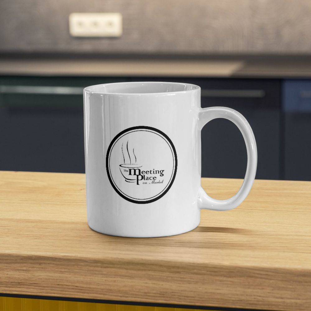 White Ceramic Meeting Place Coffee Mug