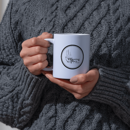 White Ceramic Meeting Place Coffee Mug