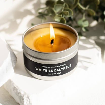 White Eucalyptus Beeswax Candle
