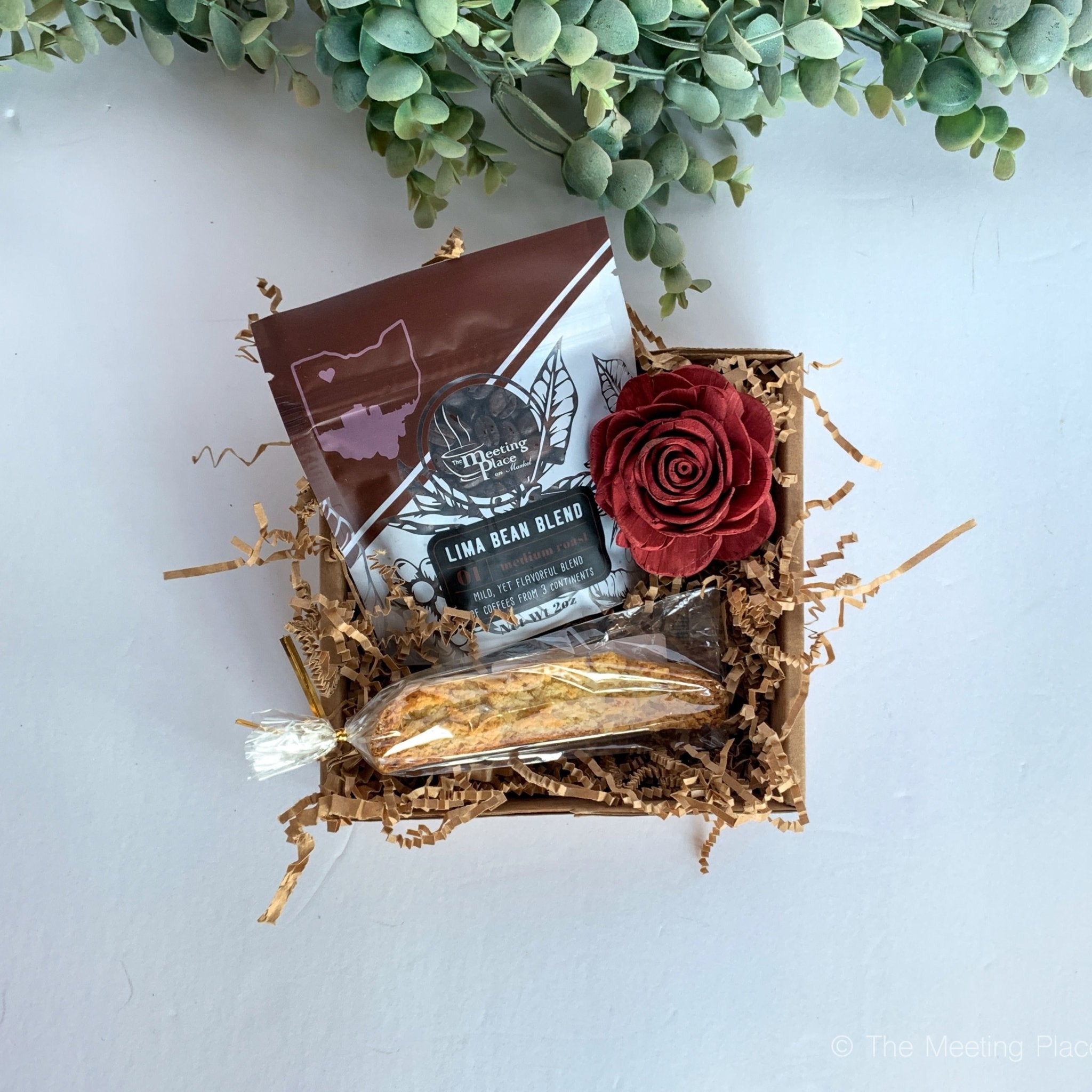 Be Mine Coffee and Biscotti Gift Box Valentine's Day Gift Basket - The Meeting Place on Market