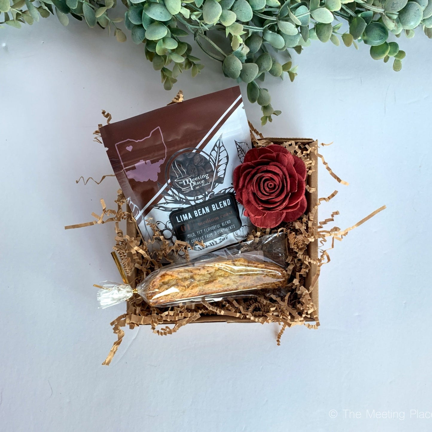 Be Mine Coffee and Biscotti Gift Box Valentine's Day Gift Basket - The Meeting Place on Market