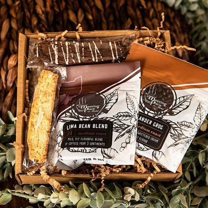 Birthday Gift Gourmet Coffee and Biscotti Gift Box Birthday Gift Basket - The Meeting Place on Market