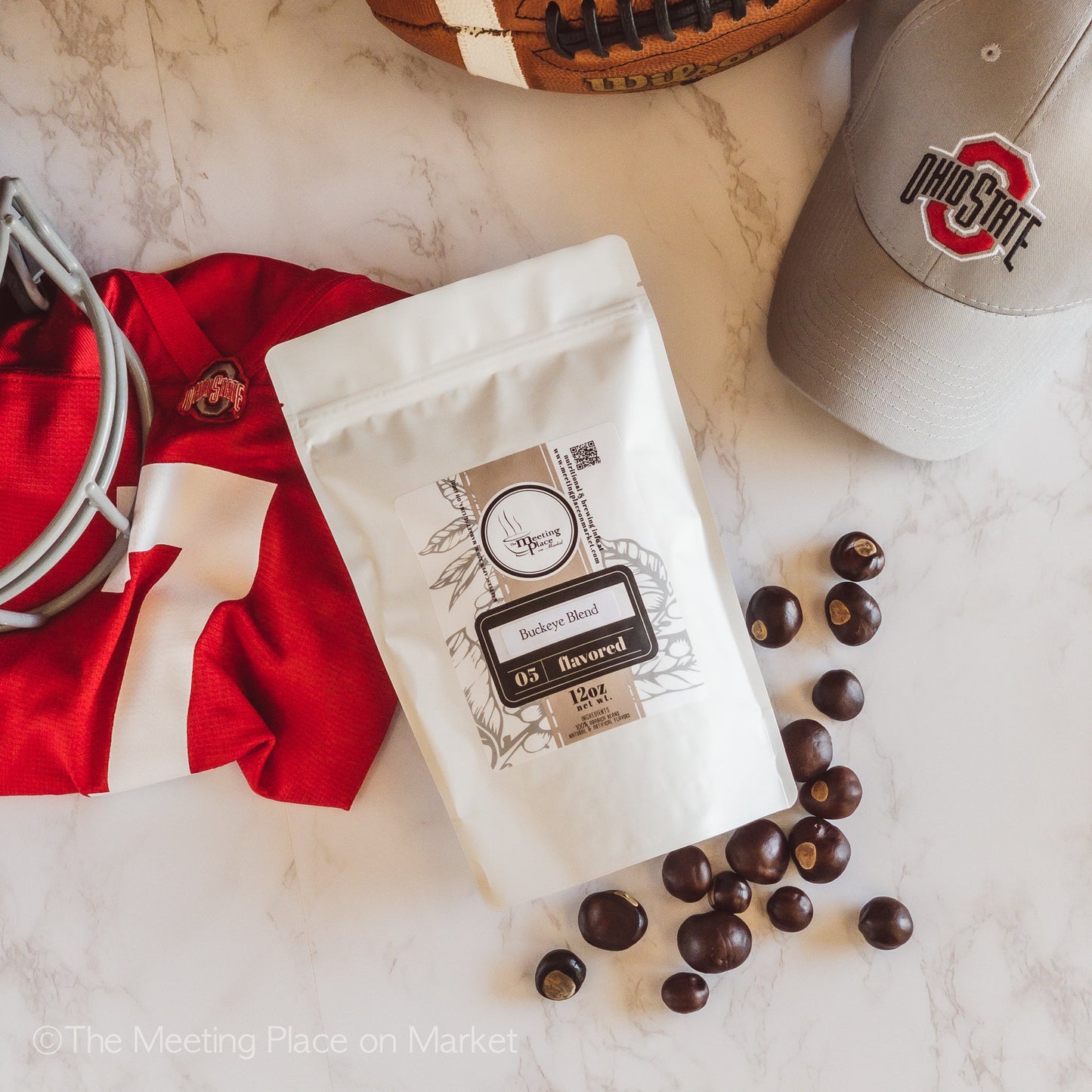 Buckeye Blend | Chocolate & Peanut Butter Flavored Coffee Beans / Ground Coffee Gourmet Coffee - The Meeting Place on Market