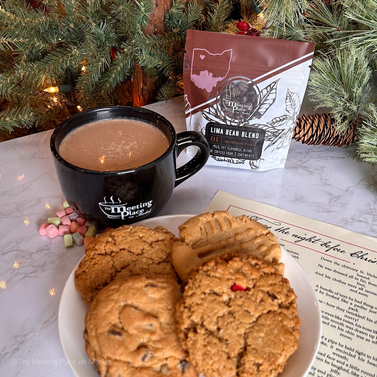 Celebrate Christmas Gift Set with Cookies for Santa and Breakfast with Santa Christmas Gift Basket - The Meeting Place on Market