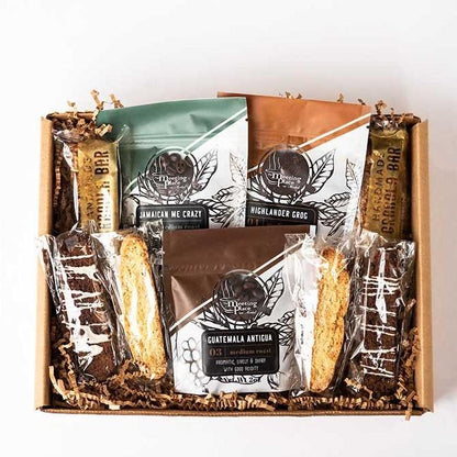 Coffee Break Sampler Box with Granola and Biscotti Thank You Gift Basket - The Meeting Place on Market