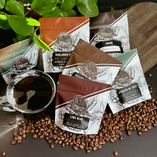 Dark and Medium Gourmet Coffee Set - Coffee Lover Sampler Set Thank You Gift Basket - The Meeting Place on Market