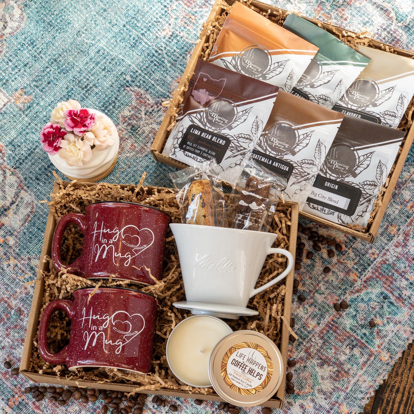 Date Night Coffee Gift Box, Learn to Make a Pour Over Coffee Valentine's Day Gift Basket - The Meeting Place on Market