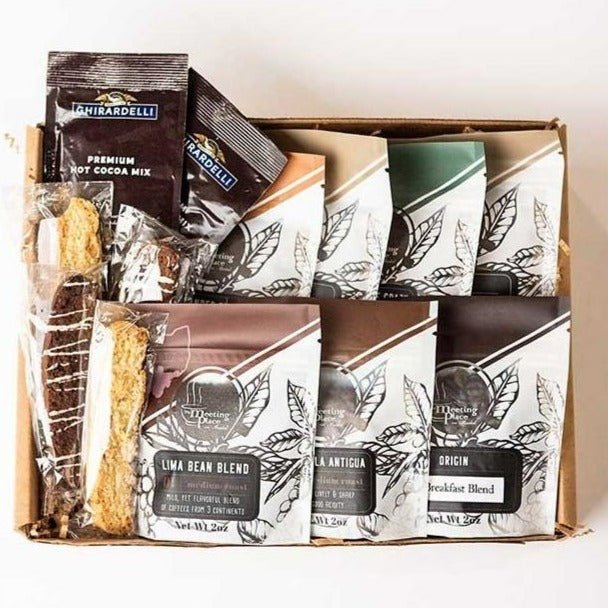 Deluxe Coffee Sampler Gift Box | Gift for a Friend Birthday Gift Basket - The Meeting Place on Market