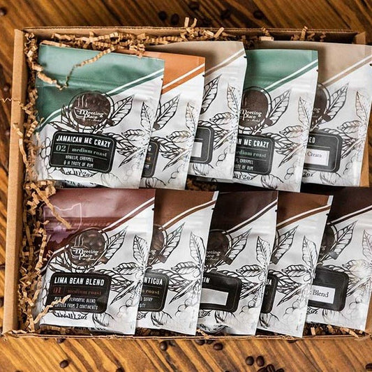 Deluxe Coffee Sampler Gift Box, Set of 10 Coffees Coffee Sampler - The Meeting Place on Market