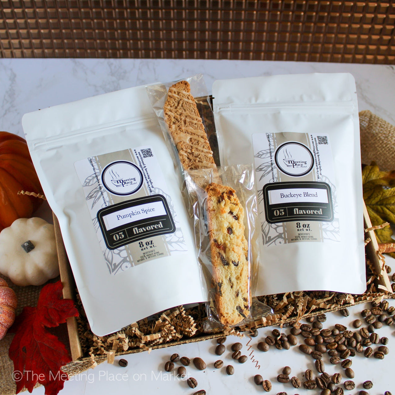 Fall Coffee & Baked Goods Gift Basket, Thanksgiving Gift Box