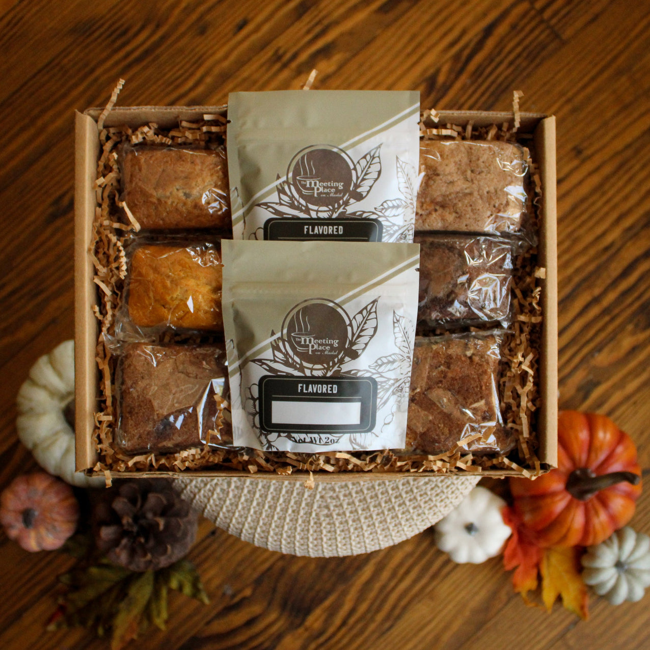 Fall Coffee & Bakery Gift Basket, Thanksgiving Gift Box, Gift