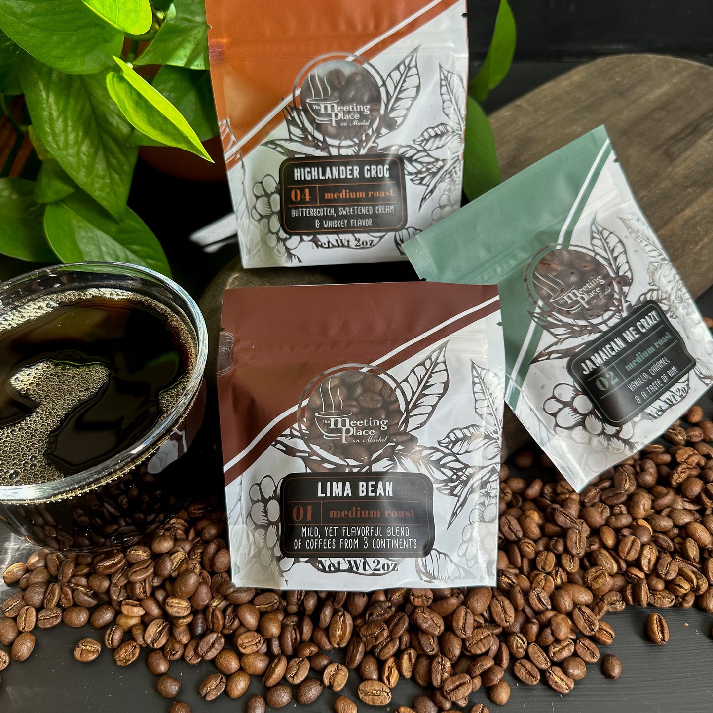 Flavored or Origin Starter Coffee Sampler | Set of 3 Coffees Birthday Gift Basket - The Meeting Place on Market