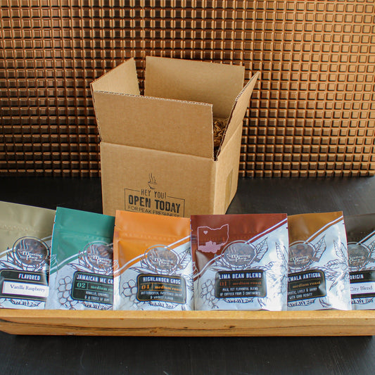 Grab Bag of Coffee Samplers | Whole Bean or Ground Coffee Coffee Sampler - The Meeting Place on Market