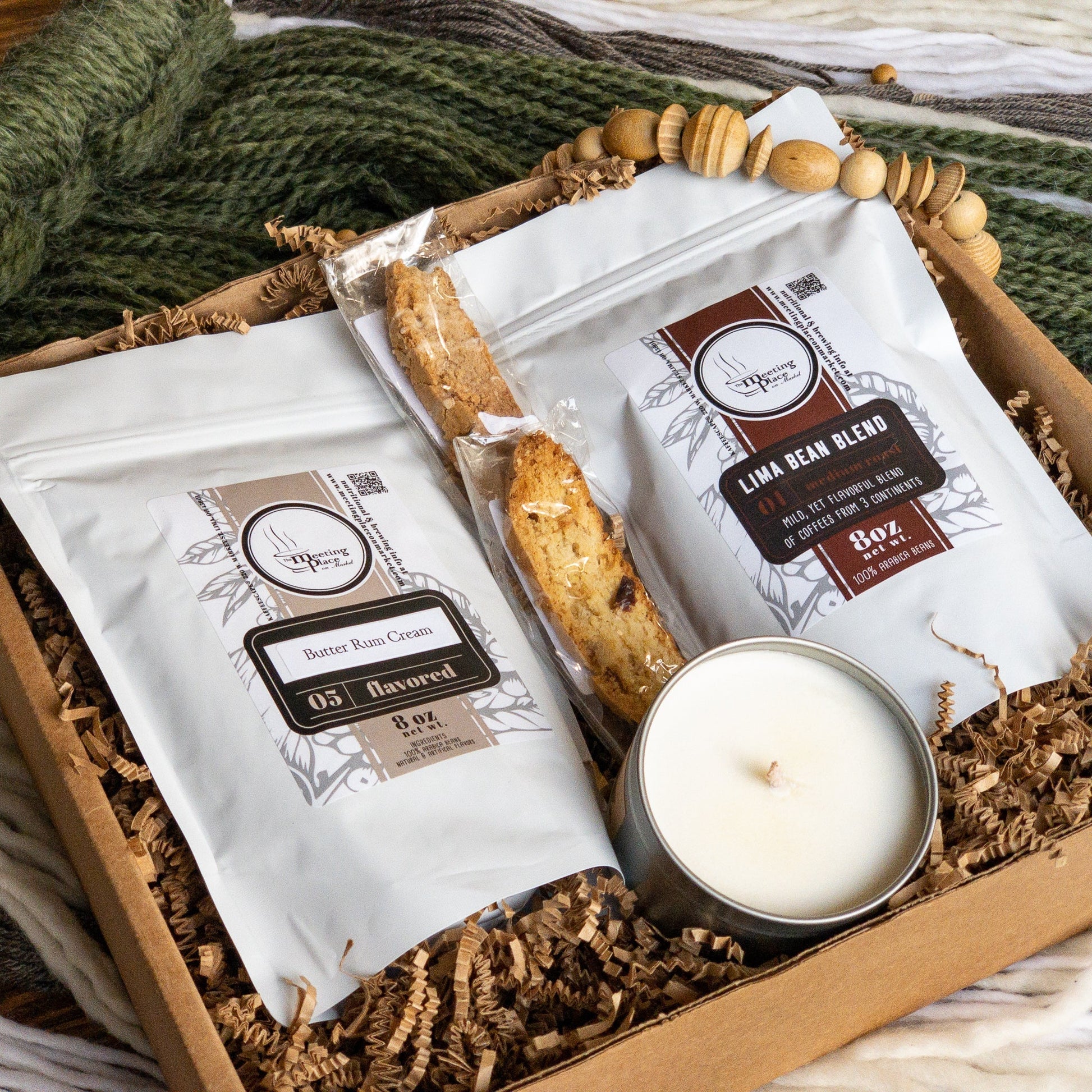 Handmade Candle and Gourmet Coffee Gift Basket Gift Box - The Meeting Place on Market