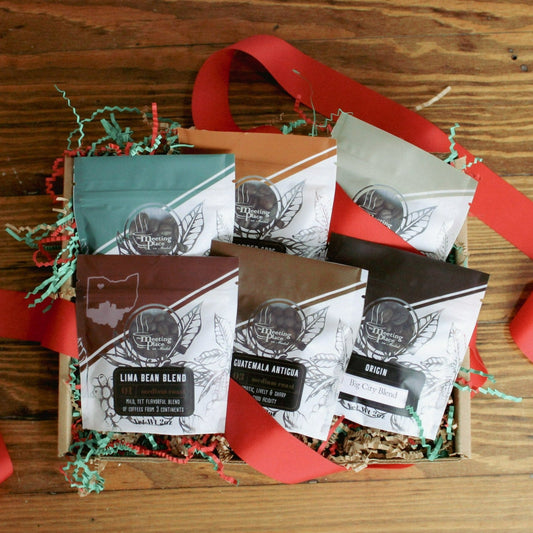 Holiday Coffee Variety Gift Set, 6 Gourmet Coffees in Gift Box Christmas Gift Basket - The Meeting Place on Market