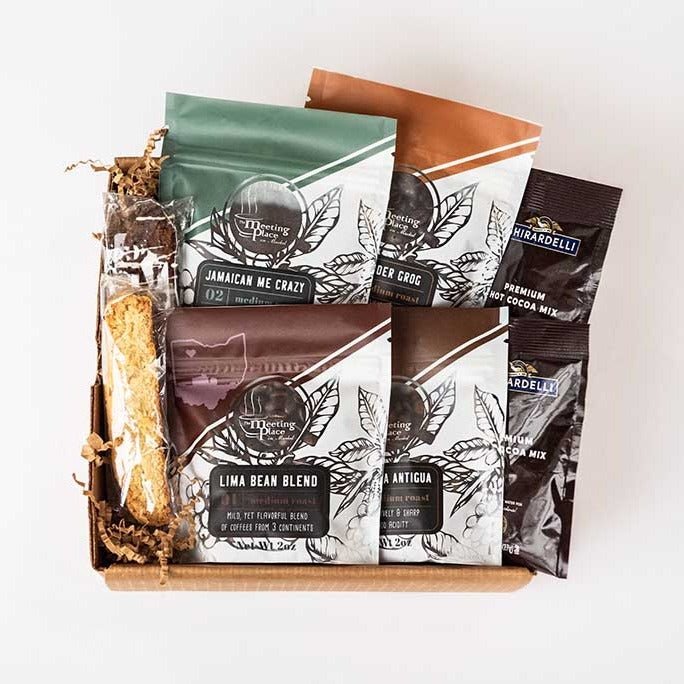Holiday Gourmet Coffee Sampler Gift Set | Christmas Gift Basket Christmas Gift Basket - The Meeting Place on Market