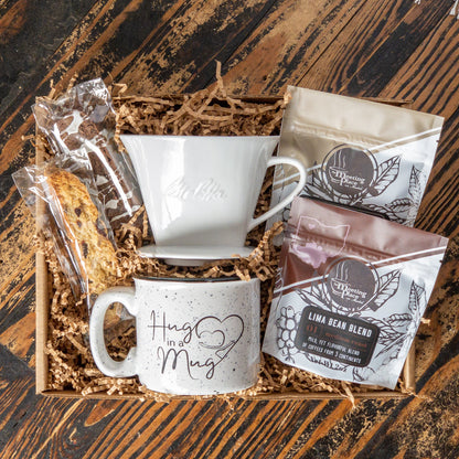 Hug in a Mug Pour Over Coffee Gift Basket Pour Over Gift Set - The Meeting Place on Market